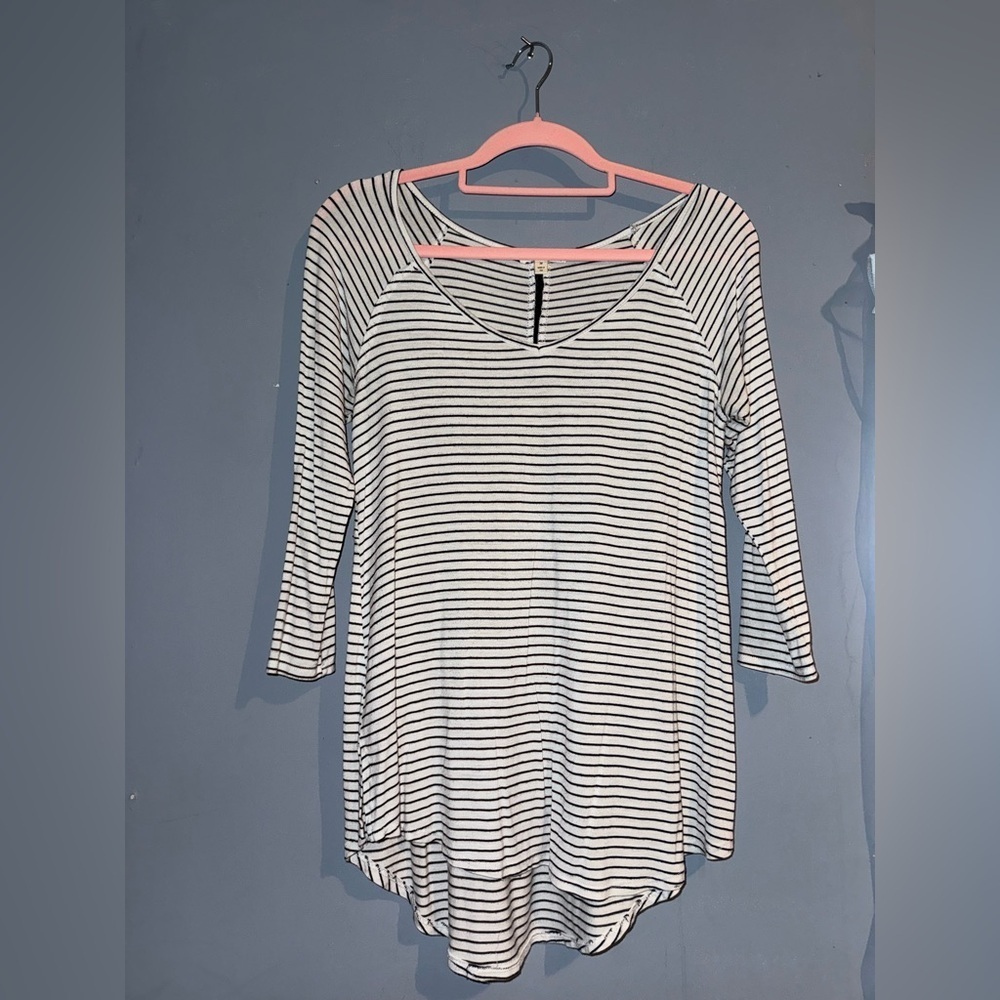 Love on a Hanger Black and White Striped Tunic, size medium
